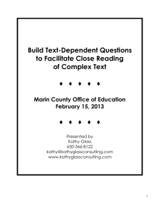 Text Dependent Questions - Ceres Unified School District