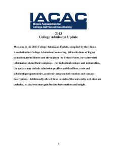 IACAC College Admission Update 2013