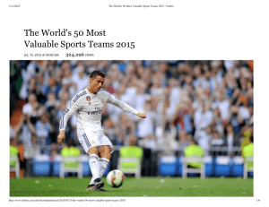 The World's 50 Most Valuable Sports Teams 2015