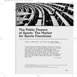 The Public Finance of Sports: The Market for Sports Franchises