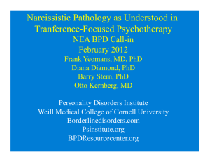 Narcissistic Pathology as Understood in Tranference