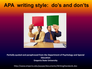 APA writing style: do's and don'ts
