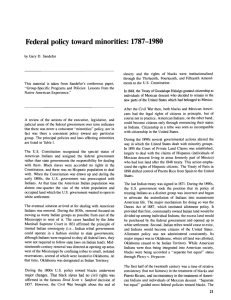 Federal policy toward minorities: 1787-1980