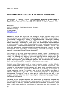 SOUTH AFRICAN PSYCHOLOGY IN HISTORICAL PERSPECTIVE