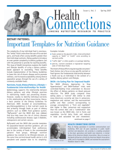 Templates for Nutrition Guidance