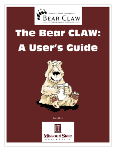The Bear CLAW: A User's Guide