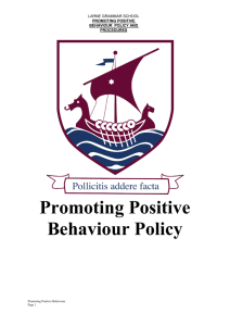 Promoting Positive Behaviour Policy