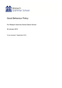 Wisbech Grammar School Good Behaviour Policy (A4) January 2015