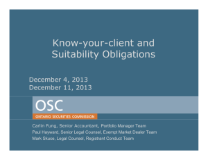 Know-your-client and Suitability Obligations