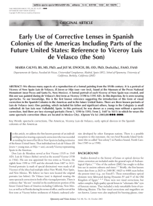 Early Use of Corrective Lenses in Spanish Colonies of the Americas