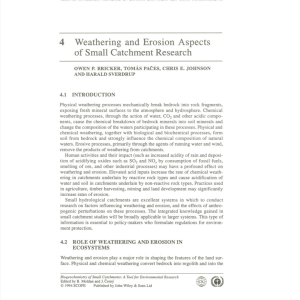 4 Weathering and Erosion Aspects of Small Catchment Research