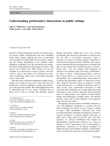 Understanding performative interactions in public settings