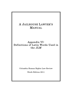 Appendix VI: Definitions of Latin Words Used in the JLM