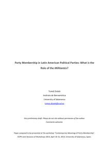 Party Membership in Latin American Political Parties: What is the