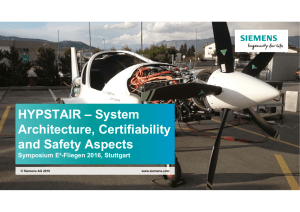 HYPSTAIR – System Architecture, Certifiability and Safety Aspects