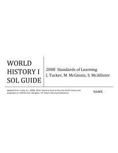 world history i sol guide - Staunton River High School