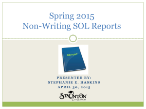 Spring 2015 Non-Writing SOL Reports