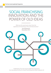 Social FranchiSing innovation and the power oF old ideaS