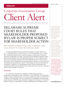 Delaware Supreme Court Rules that Shareholder