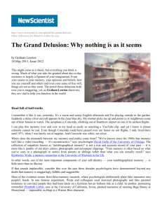 The Grand Delusion: Why nothing is as it seems