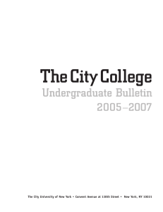 Undergraduate Bulletin - The City College of New York
