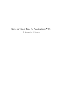 Notes on Visual Basic for Applications (VBA)