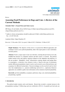 Assessing Food Preferences in Dogs and Cats: A Review of the