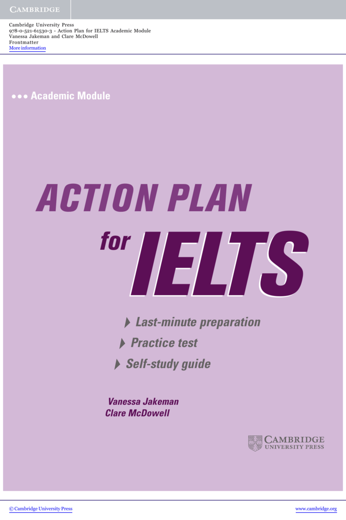 Action Plan for IELTS Academic Module Students Book