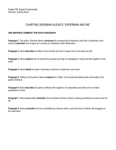 CHARTING SHERMAN ALEXIE'S “SUPERMAN AND ME”