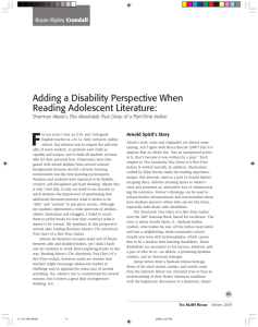 Adding a Disability Perspective When Reading Adolescent Literature