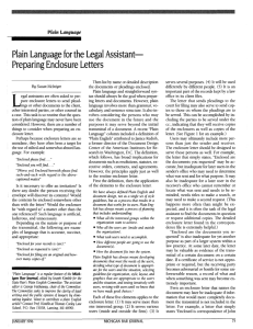 Plain Language for the Legal Assistant