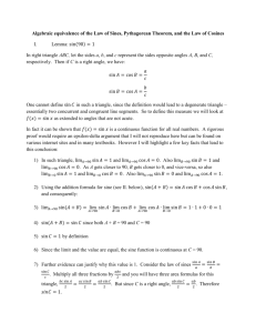 Algebraic equivalence of the Law of Sines 2