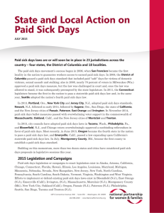 State and Local Action on Paid Sick Days