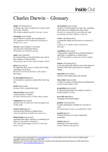 Charles Darwin – Glossary