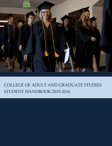 College of Adult and Graduate Studies Student Handbook