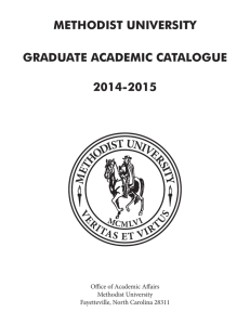 methodist university graduate academic catalogue 2014-2015