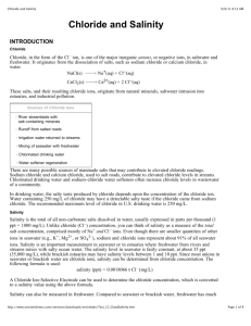 Chloride and Salinity