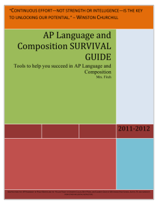 AP Language and Composition SURVIVAL GUIDE
