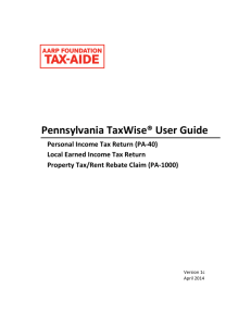 PA TaxWise User Guide - Arizona AARP Tax-Aide