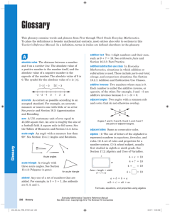 Glossary - Everyday Mathematics