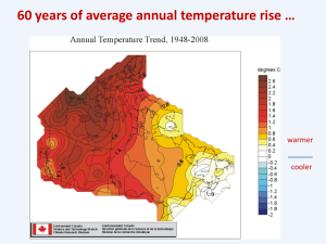 60 years of average annual temperature rise