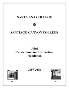 SANTA ANA COLLEGE SANTIAGO CANYON COLLEGE Joint