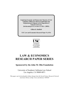 LAW & ECONOMICS RESEARCH PAPER SERIES Sponsored by
