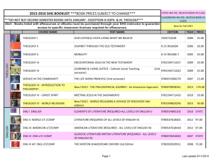 2015-2016 Textbook List