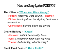 How are Song Lyrics POETRY?
