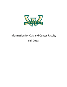 Information for Oakland Center Faculty Fall 2013