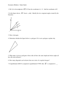 Geometry Midterm - Study Guide 1. M(-2,4) is the midpoint of RS. If S