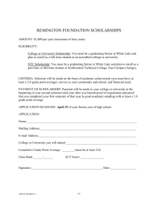 Remington Foundation Scholarship