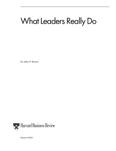 What Leaders Really Do - Western MCH Nutrition Partners