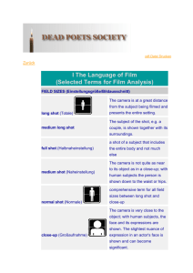 I The Language of Film (Selected Terms for Film Analysis)